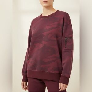 🍷 Nine West Active Burgundy Camo Pullover | XL | NWT 🍷